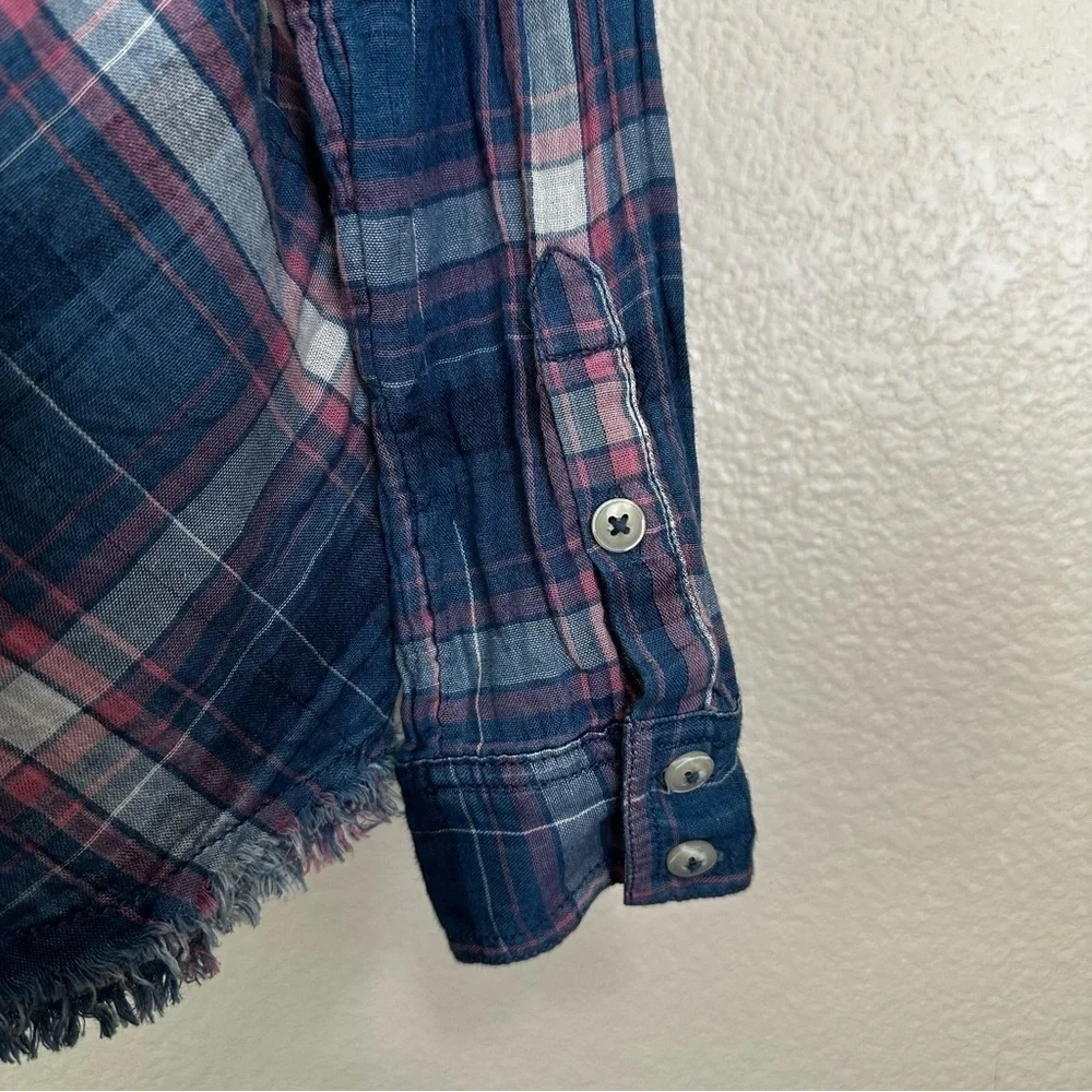Free People We the Free Seeking Starlight Oversized Plaid Button Down, Size XS